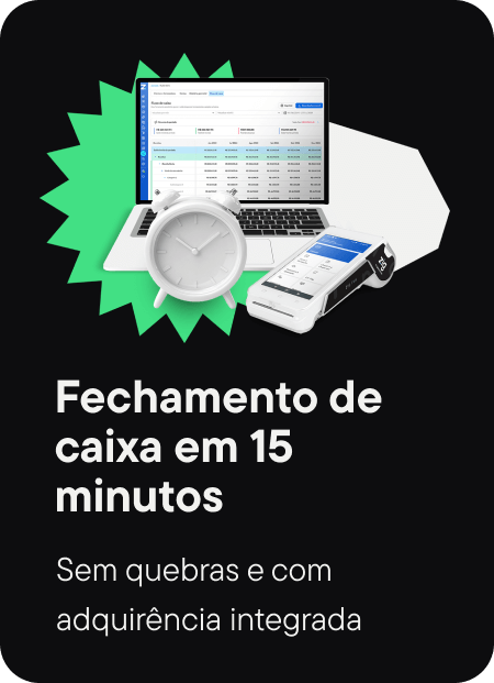 fechamento de caixa em 15min